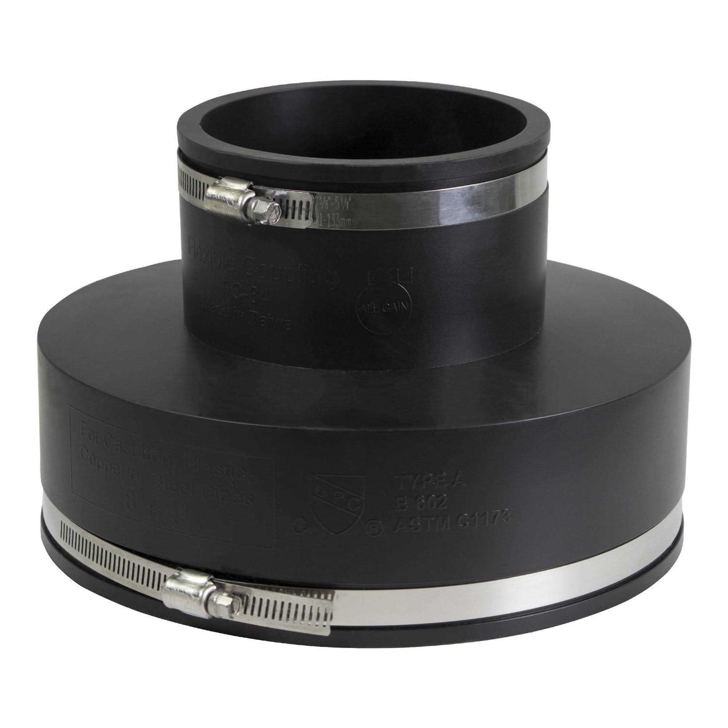 Supply Giant 6I52 Flexible PVC Reducing Coupling with Stainless Steel Clamps - Zenithce