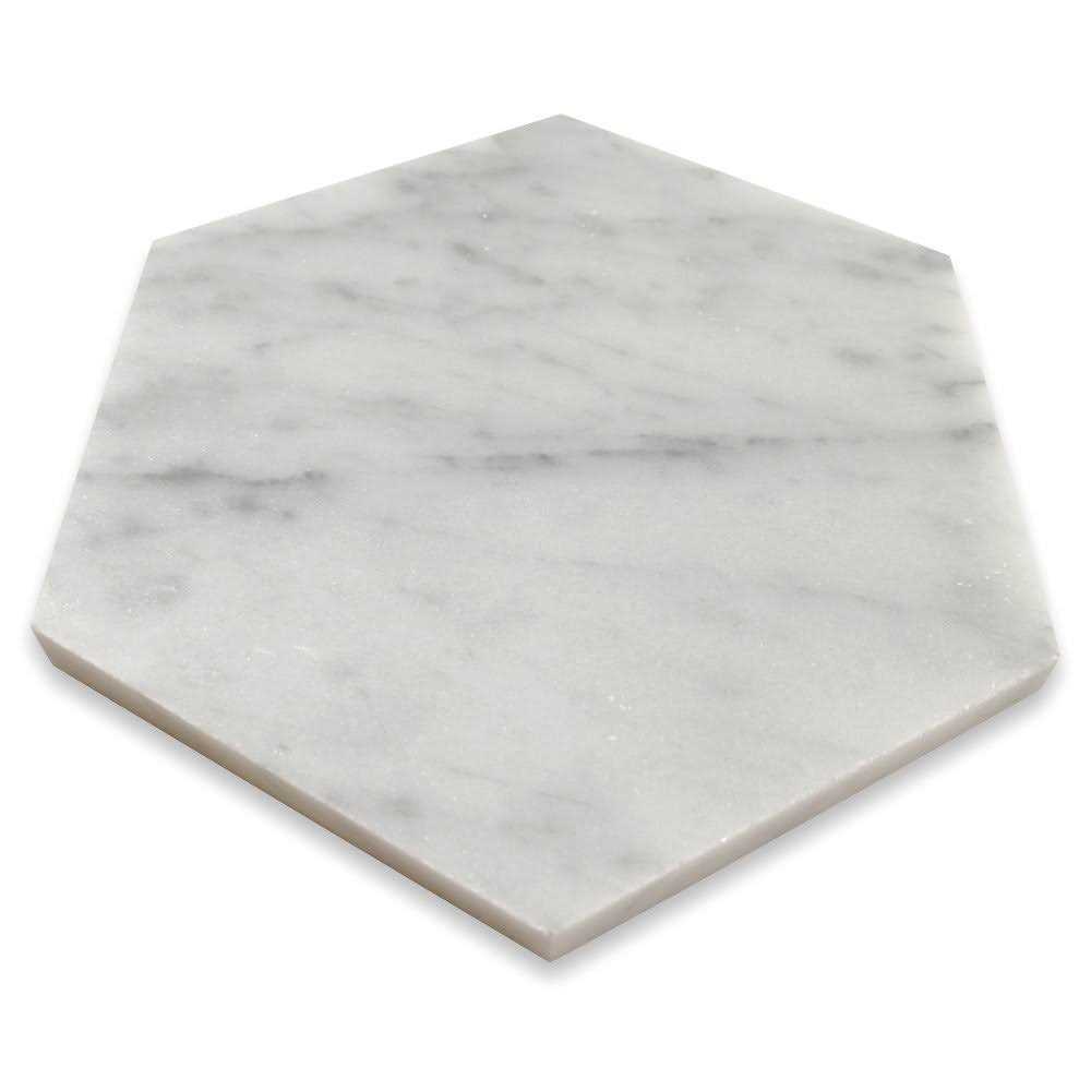 Marble Online 4 Hexagon Carrara White Venato Marble Mosaic Tile Honed Wall Floor - Zenithce