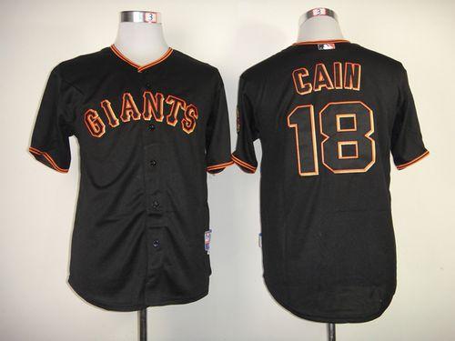 Giants #18 Matt Cain Black Stitched Jersey - Zenithce