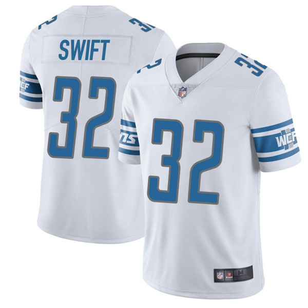 Lions #32 D'Andre Swift White Vapor Untouchable Limited Stitched Jersey - Zenithce