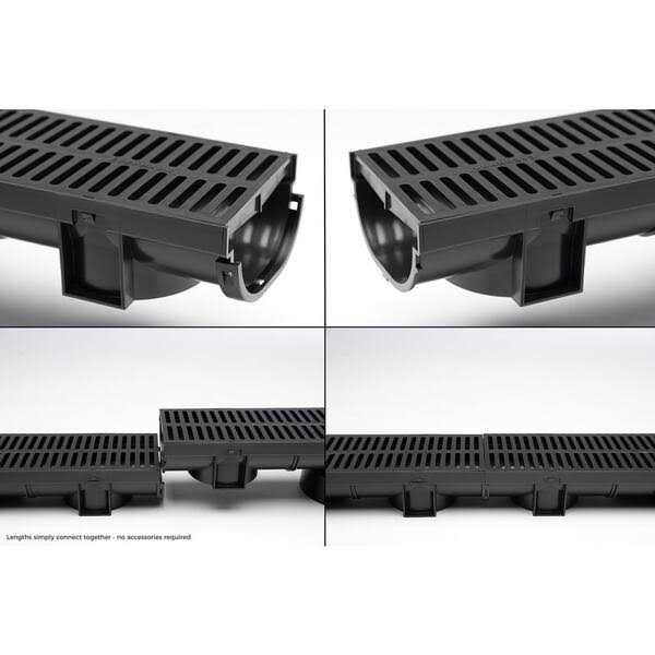 U.S. Trench Drain 18 in. Storm Water Pit and Catch Basin for Modular Trench and Channel Drain Systems with Galvanized Steel Grate - Zenithce