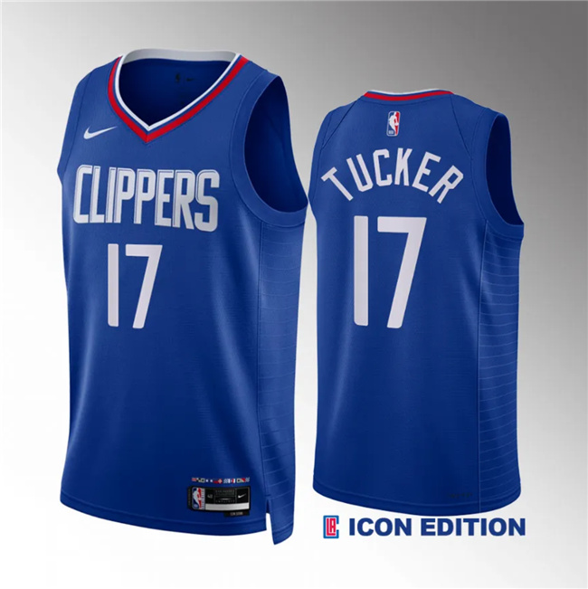 Los Angeles Clippers #17 P.j. Tucker Blue Icon Edition Stitched Jersey - Zenithce