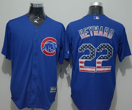 Cubs #22 Jason Heyward Blue USA Flag Fashion Stitched Jersey - Zenithce