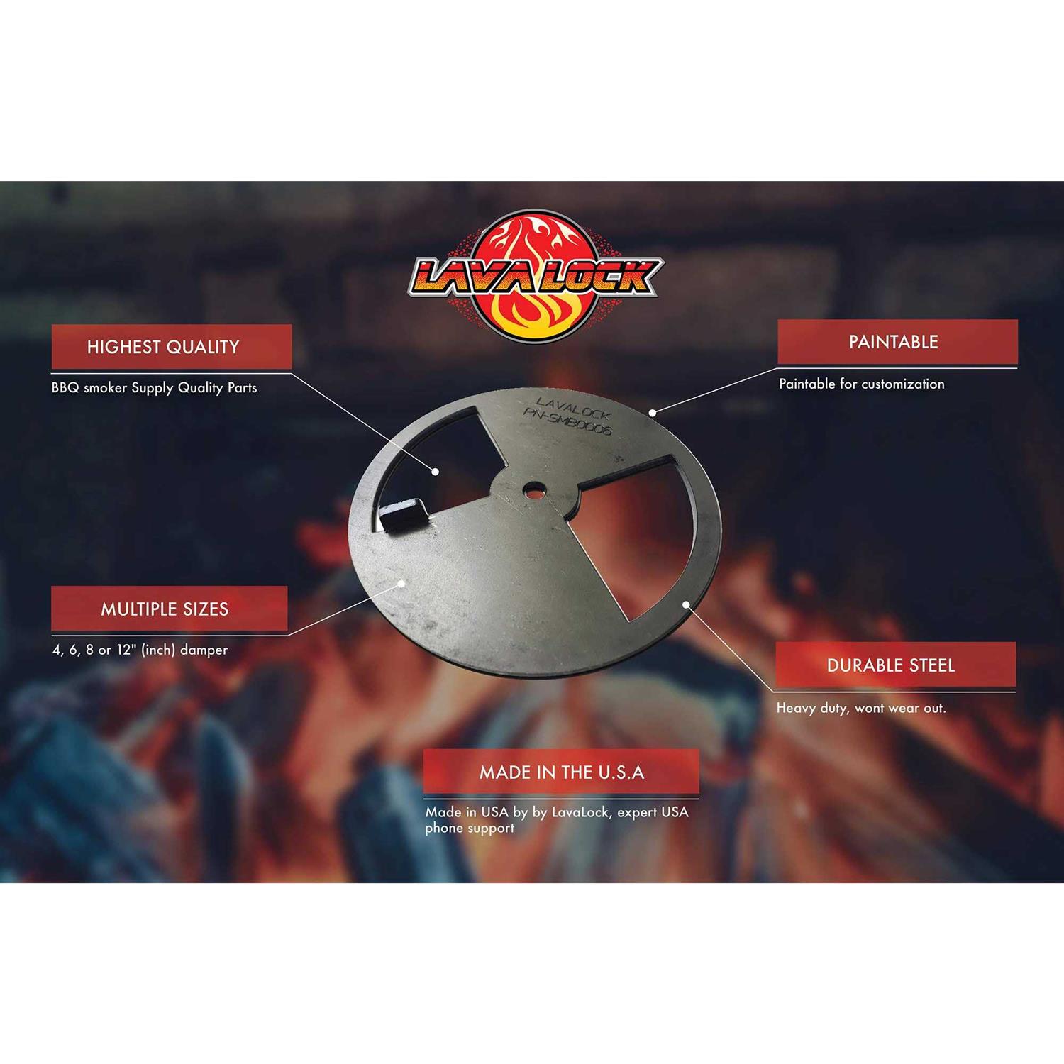 LavaLock Smoker Pinwheel BBQ air Damper Pit Grill Vent - Zenithce