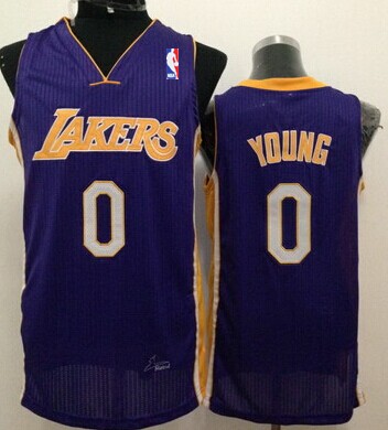 Los Angeles Lakers #0 Nick Young Purple Swingman Jersey - Zenithce