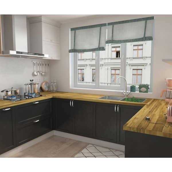 Interbuild Acacia 6 ft. L x 25 in. D 1.5 T Butcher Block Countertop - Zenithce