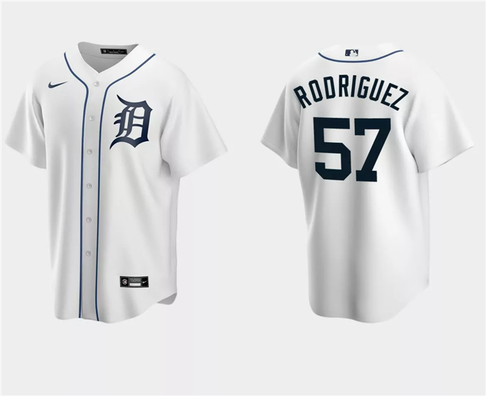 Detroit Tigers #57 Eduardo Rodriguez White Cool Base Stitched Jersey - Zenithce