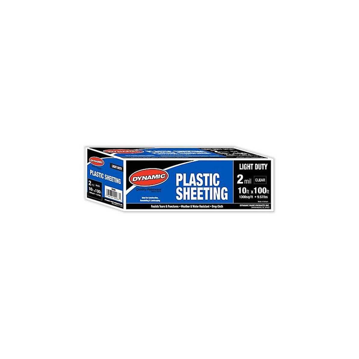Dynamic 10 ft. x 100 ft. 2 mil Plastic Sheeting - Zenithce