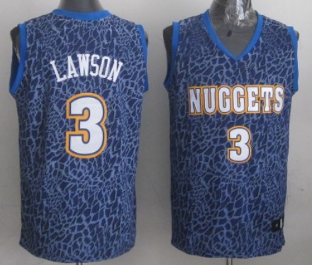 Denver Nuggets #3 Ty Lawson Blue Leopard Print Fashion Jersey - Zenithce