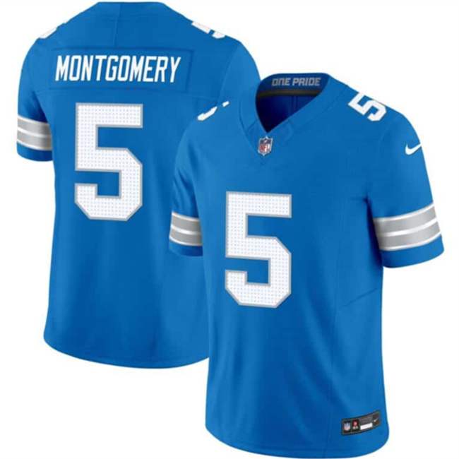 Detroit Lions #5 David Montgomery Blue 2024 F.U.S.E. Vapor Limited Stitched Jersey - Zenithce