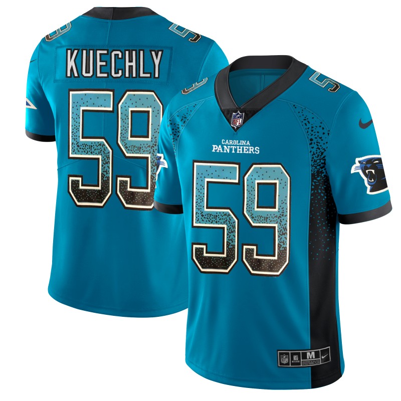 Panthers #59 Luke Kuechly Blue 2018 Drift Fashion Color Rush Limited Stitched Jersey - Zenithce