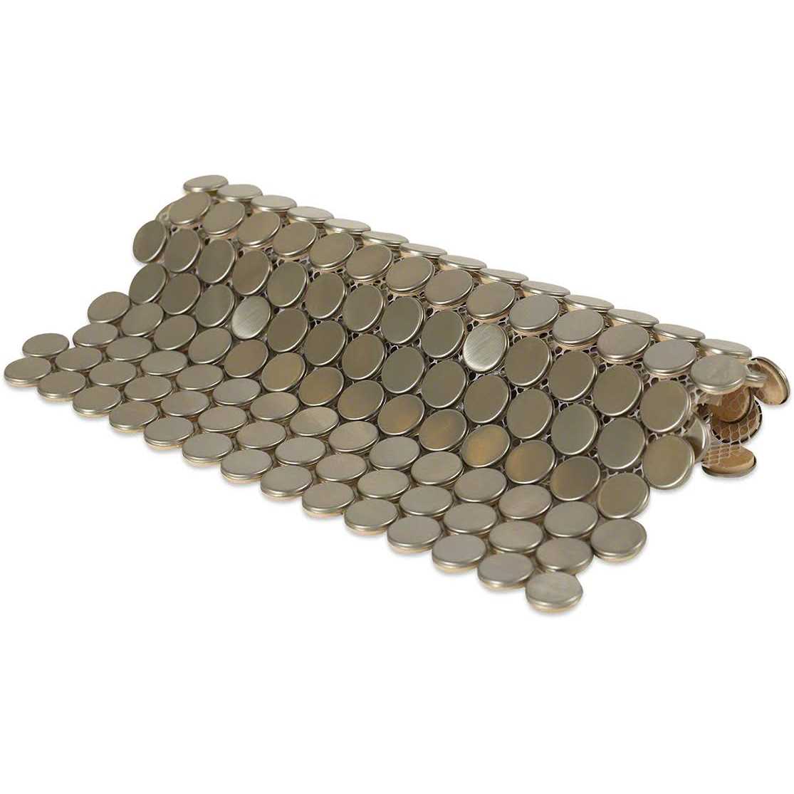Stainless Steel 0.75 x 0.75 Stainless Steel Penny Round Mosaic Wall Tile Ivy Hill Tile - Zenithce