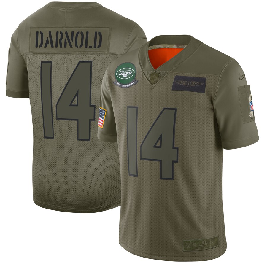New York Jets #14 Sam Darnold 2019 Camo Salute To Service Limited Stitched Jersey. - Zenithce