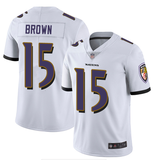 Baltimore Ravens #15 Marquise Brown White Vapor Untouchable Limited Jersey - Zenithce