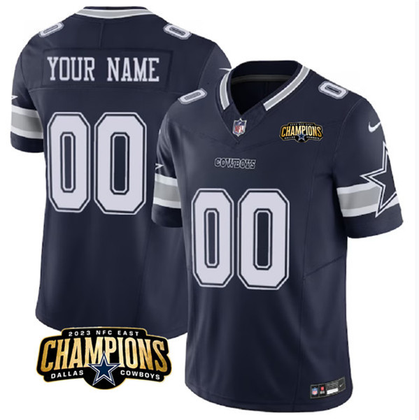 Dallas Cowboys Custom Navy 2023 F.U.S.E. NFC East Champions Patch Stitched Jersey - Zenithce