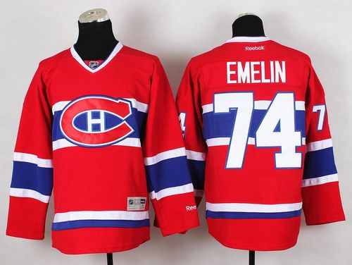 Canadiens #74 Alexei Emelin Red Stitched Jersey - Zenithce