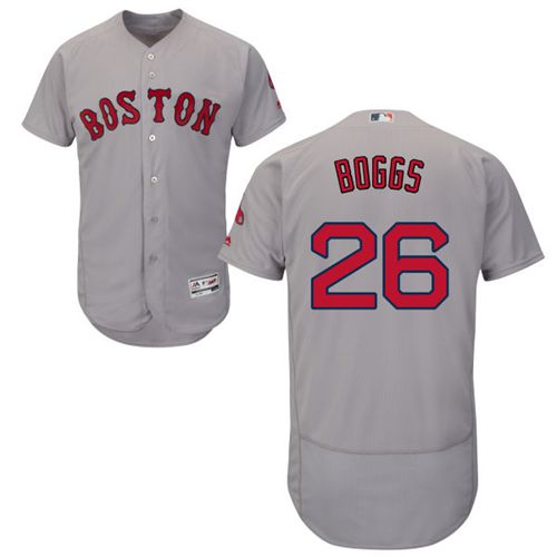 Red Sox #26 Wade Boggs Grey Flexbase Authentic Collection Stitched Jersey - Zenithce