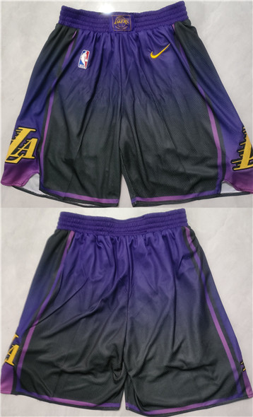 Los Angeles Lakers Purple Black Shorts (Run Small) - Zenithce