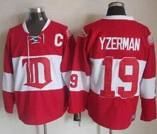 Red Wings #19 Steve Yzerman Red Winter Classic CCM Throwback Stitched Jersey - Zenithce