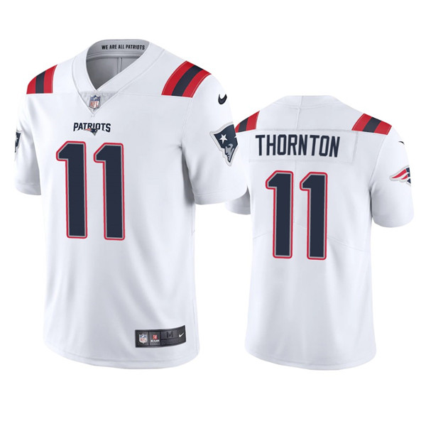 New England Patriots #11 Tyquan Thornton White Vapor Untouchable Limited Stitched Jersey - Zenithce