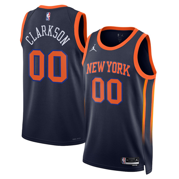 New York Knicks #00 Jordan Clarkson Black 2025 Statement Edition Stitched Jersey - Zenithce