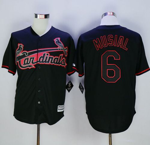 Cardinals #6 Stan Musial Black New Cool Base Fashion Stitched Jersey - Zenithce