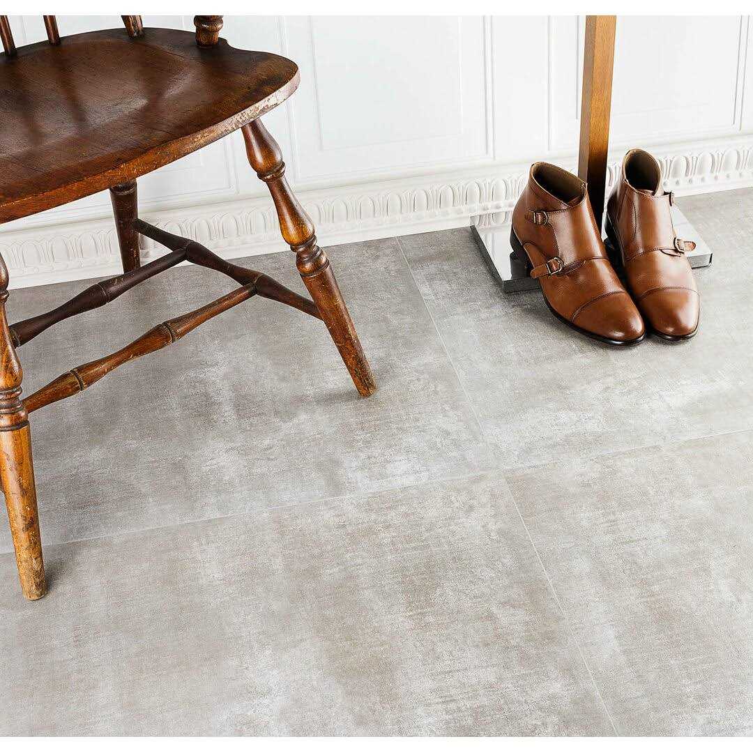 Ivy Hill Tile Essential Cement Silver 24 in. x 24 in. Matte Porcelain Floor and Wall Tile - Zenithce
