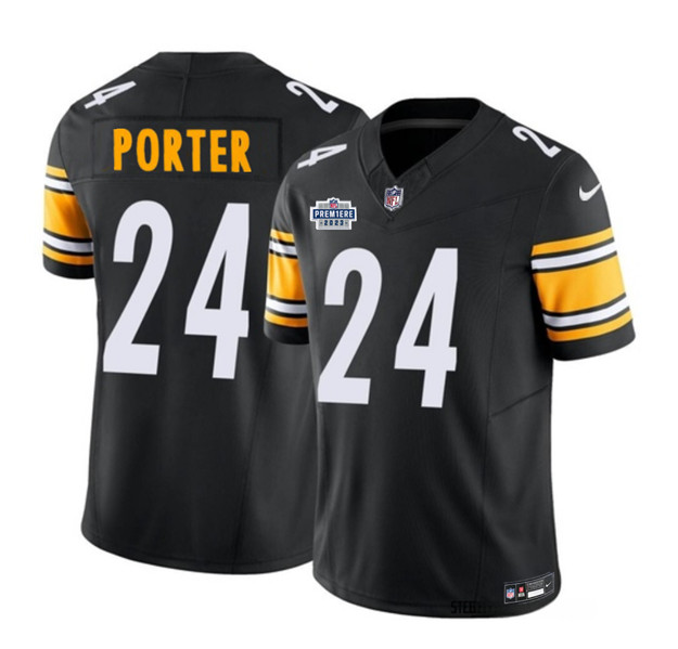 Pittsburgh Steelers #24 Joey Porter Jr. Black 2023 F.U.S.E. Prem1ere Patch Vapor Untouchable Limited Stitched Jersey - Zenithce