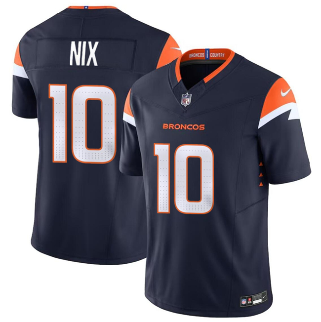 Denver Broncos #10 Bo Nix Navy 2024 Draft F.U.S.E. Alternate Vapor Limited Stitched Jersey - Zenithce