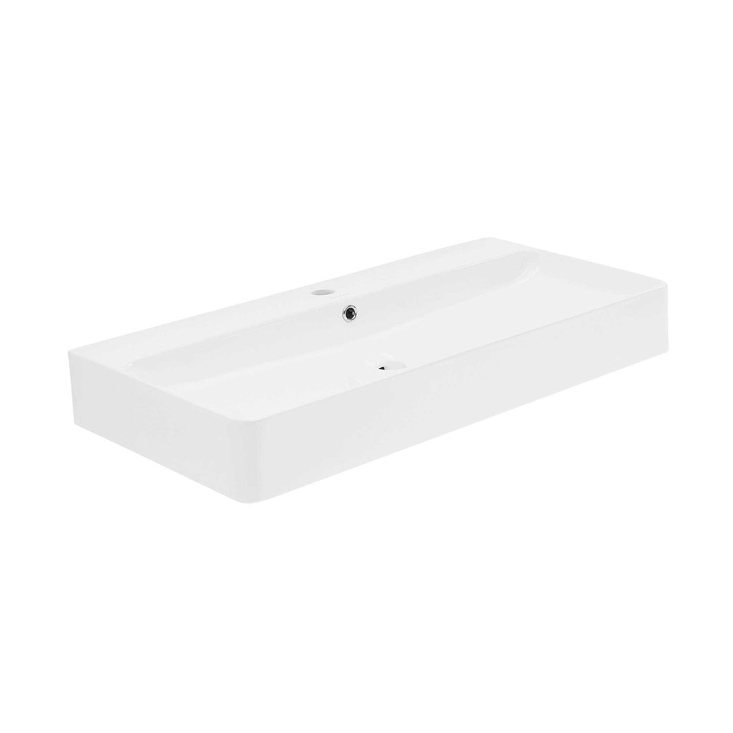 Swiss Madison Carre 36 in. Ceramic Console Sink White Basin - Zenithce
