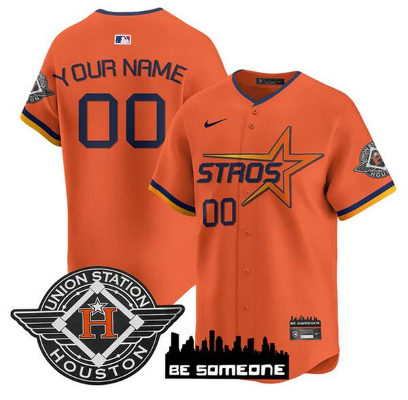 Houston Astros Custom Orange 2025 City Connect Limited Stitched Jersey - Zenithce