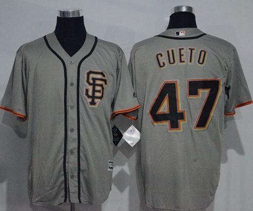 Giants #47 Johnny Cueto Grey New Cool Base Road 2 Stitched Jersey - Zenithce
