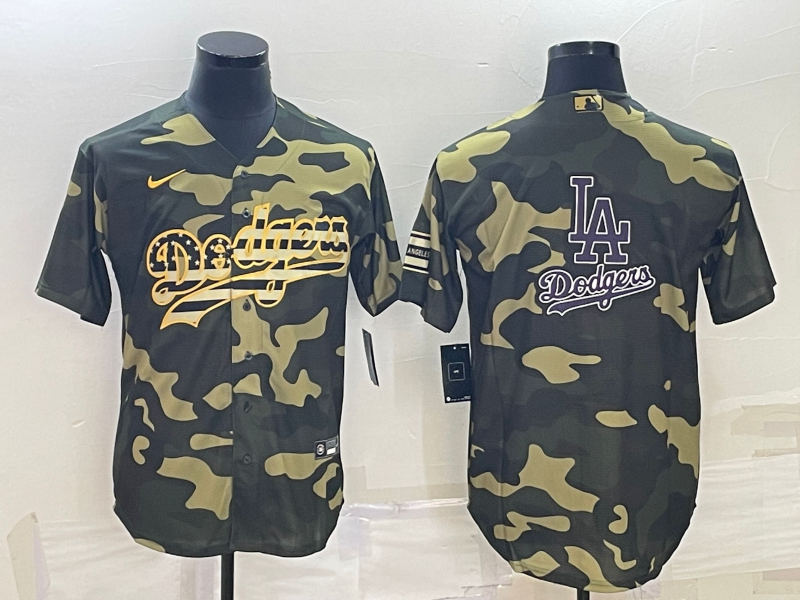 Los Angeles Dodgers Olive Team Big Logo Cool Base Stitched Jersey - Zenithce