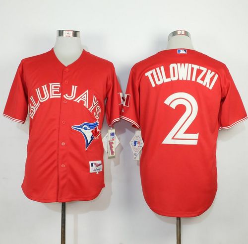 Blue Jays #2 Troy Tulowitzki Red Canada Day Stitched Jersey - Zenithce