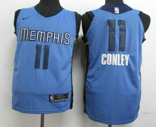Memphis Grizzlies #11 Mike Conley New Light Blue 2017-2018 Authentic Stitched Jersey - Zenithce