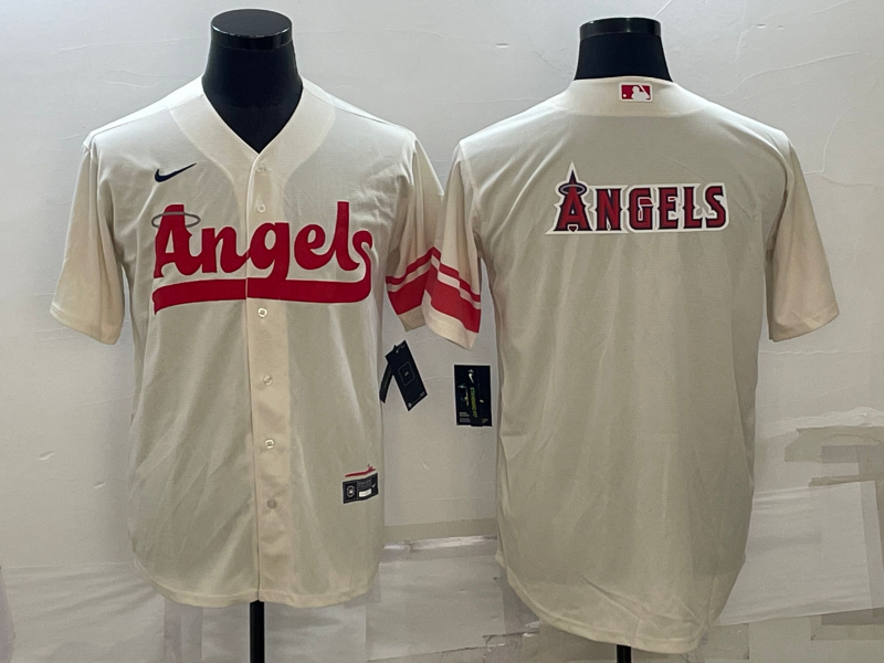 Los Angeles Angels Cream City Connect Team Big Logo Cool Base Stitched Jersey - Zenithce