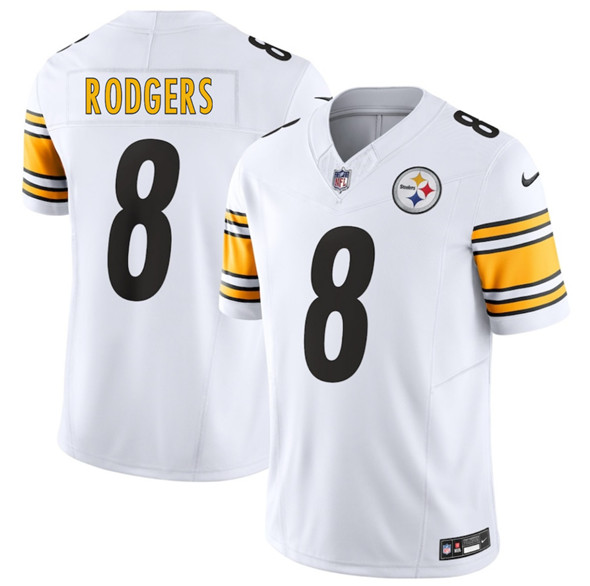 Pittsburgh Steelers #8 Aaron Rodgers White 2025 F.U.S.E. Vapor Limited Football Stitched Jersey - Zenithce