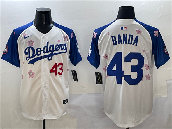 Los Angeles Dodgers #43 Anthony Banda White Royal 2025 Tokyo Series Limited Stitched Jersey - Zenithce