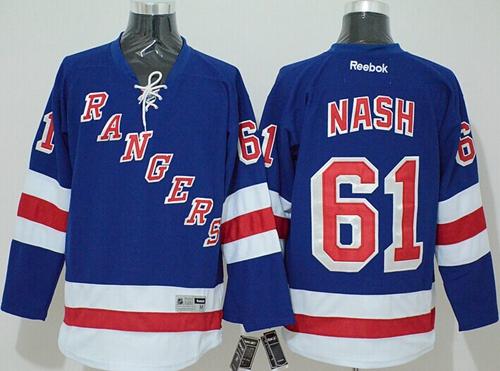 Rangers #61 Rick Nash Blue Home Stitched Jersey - Zenithce