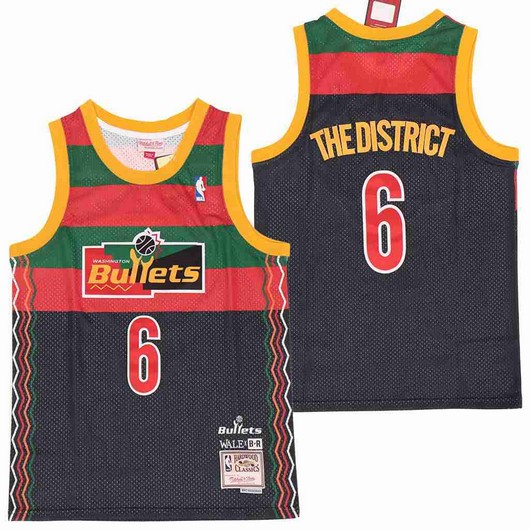 Washington Wizards #6 The District Navy Remix Jersey - Wale - Zenithce