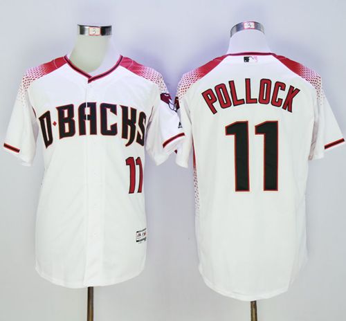 Diamondbacks #11 A. J. Pollock White Brick New Cool Base Stitched Jersey - Zenithce