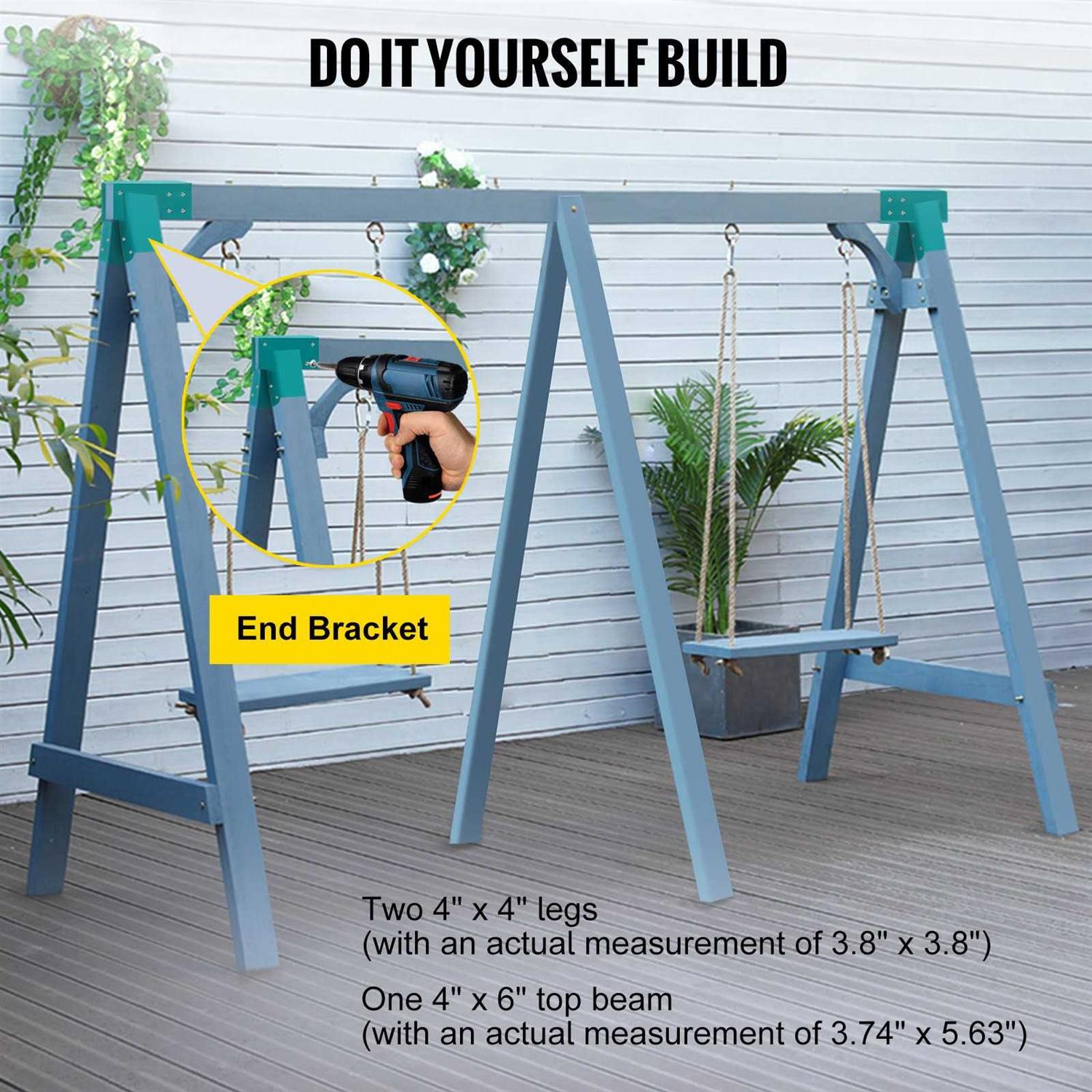 VEVOR Swing Set Bracket 12 inch Swing Bracket A-Frame Construction Swing Set Hardware Iron Material - Zenithce