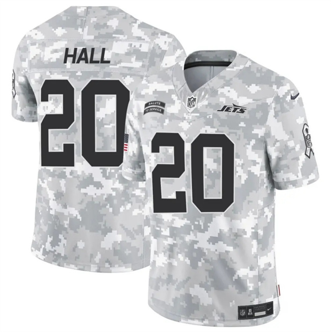 New York Jets #20 Breece Hall Arctic Camo 2024 F.U.S.E. Salute To Service Limited Stitched Jersey - Zenithce