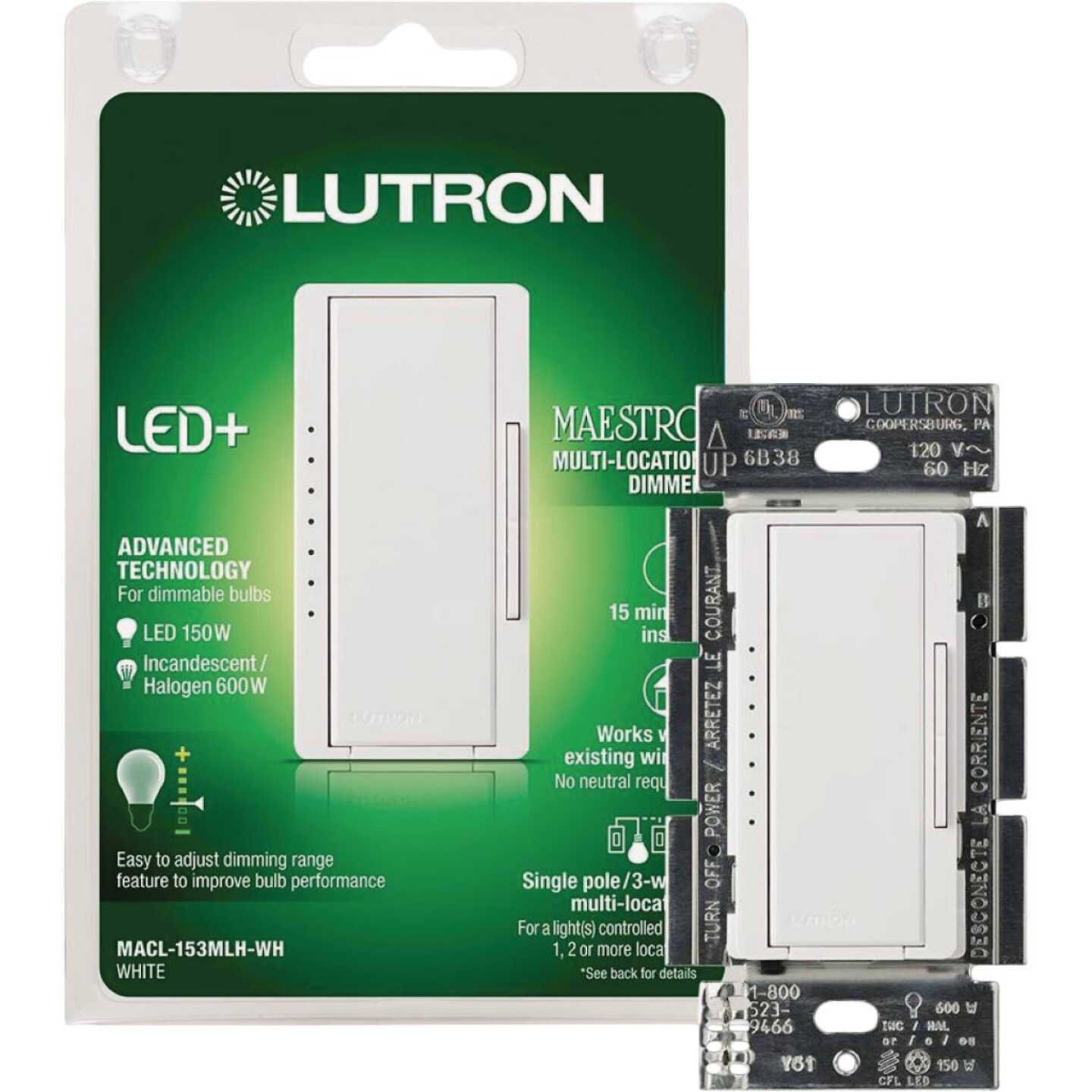 Lutron Maestro C.L Dimmer Switch for Dimmable LED, Halogen & Incandescent Bulbs, Single-Pole or Multi-Location - Zenithce