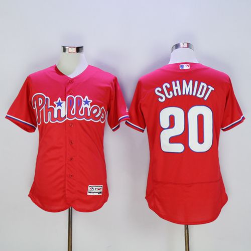 Phillies #20 Mike Schmidt Red Flexbase Authentic Collection Stitched Jersey - Zenithce