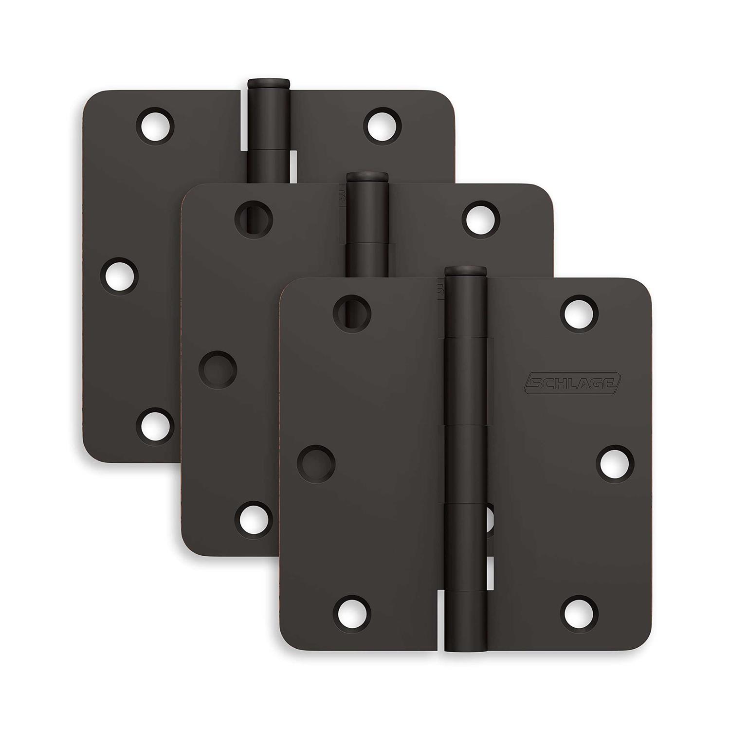 Schlage Pack of Three 3.5 x 3.5 Plain Bearing 1/4 Radius Corner - Zenithce