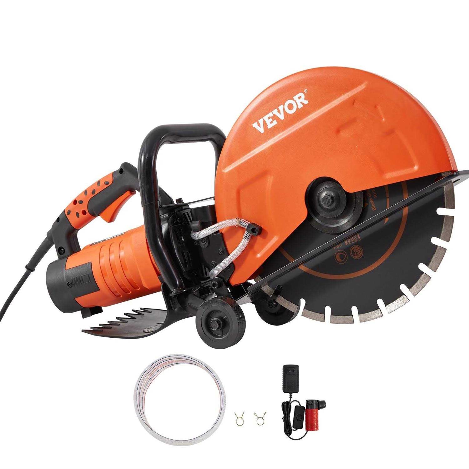 VEVOR Electric Concrete Saw Circular Saw Cutter Cutting Depth Wet Disk Saw Cutter Includes Water - Zenithce