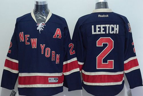 Rangers #2 Brian Leetch Dark Blue Third Stitched Jersey - Zenithce