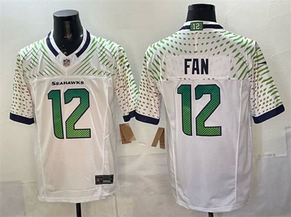 Seattle Seahawks #12 Fan White 2025 F.U.S.E. “Rivalries” Vapor Untouchable Limited Stitched Jersey - Zenithce