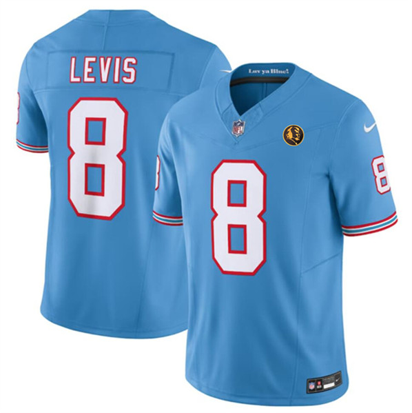 Tennessee Titans #8 Will Levis Blue 2023 F.U.S.E. Throwback With John Madden Patch Vapor Limited Stitched Jersey - Zenithce